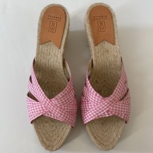 NWOB SZ 9 (39) STUBBS & WOOTEN Kelly Pink Gingham Espadrille